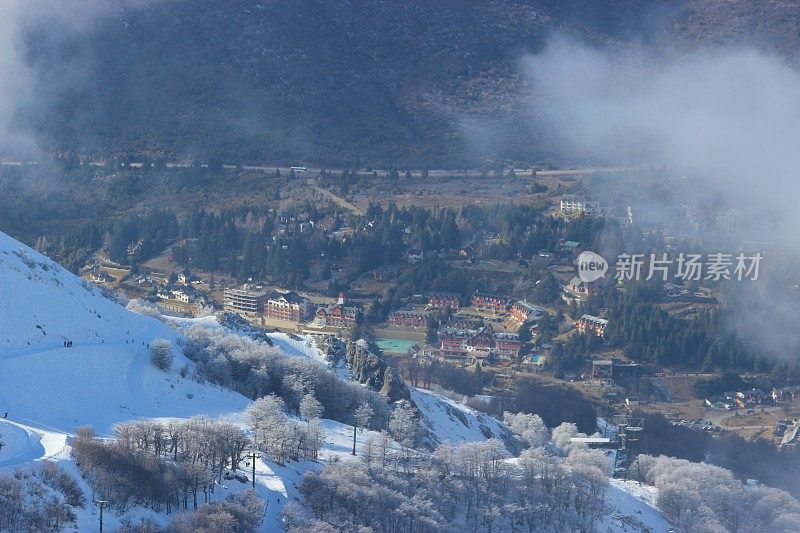 Cerro Catedral滑雪站的基地-鸟瞰图